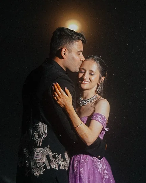 Outdoor engagement photo of the couple.