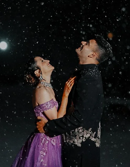Engagement portrait of the couple in natural light.