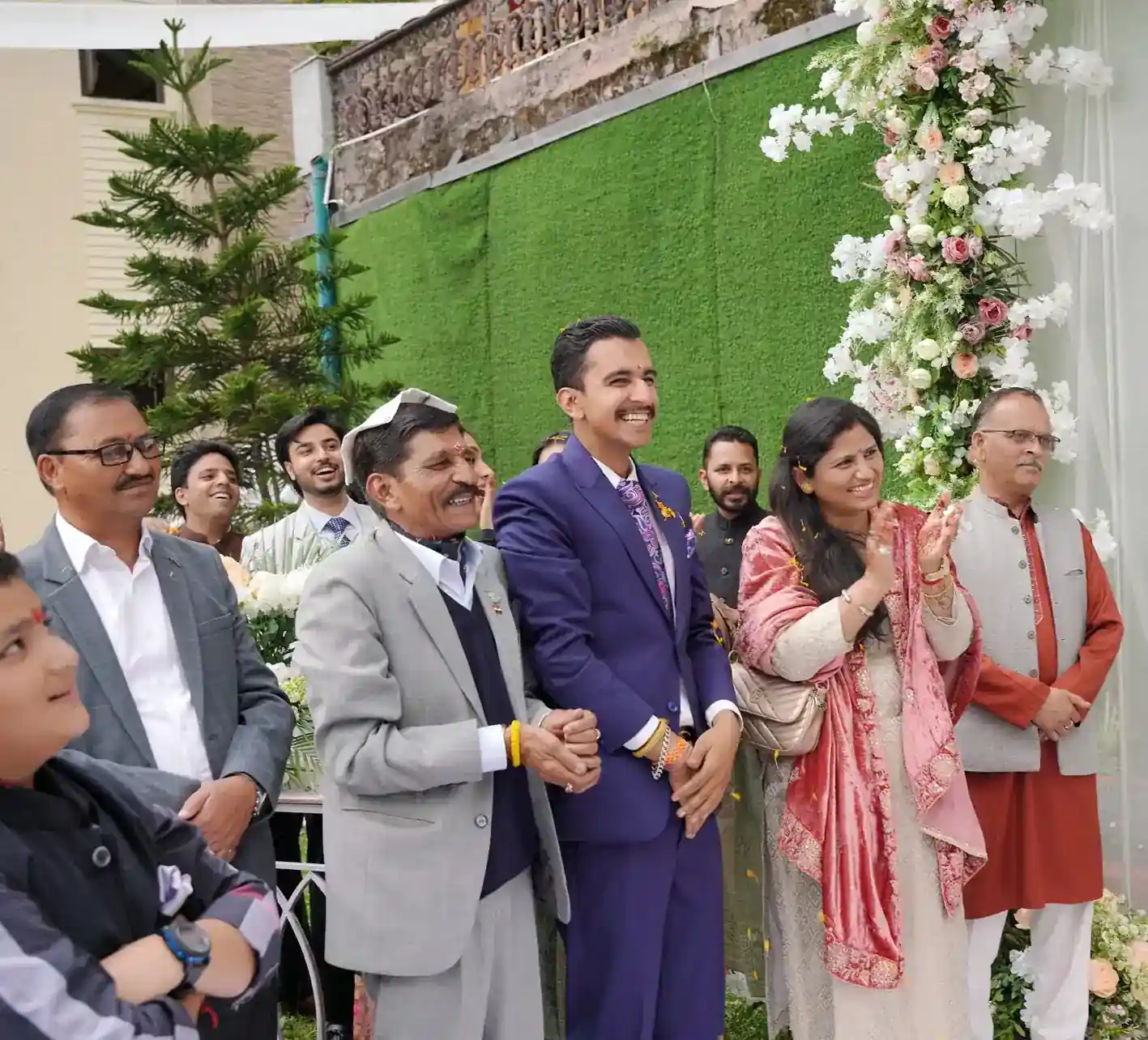 Candid engagement ceremony moment capturing natural emotions