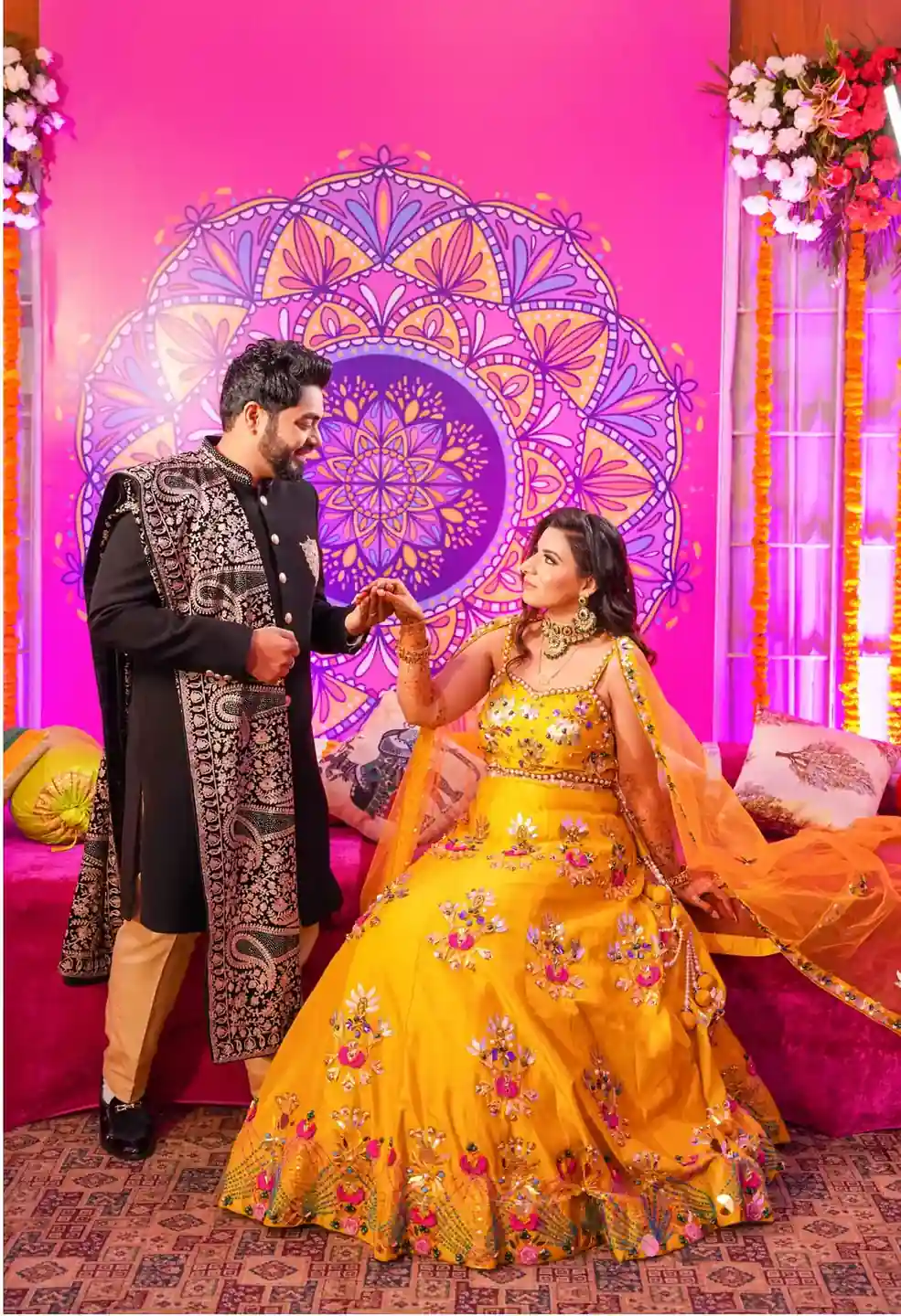 Candid engagement moment capturing couple in natural light