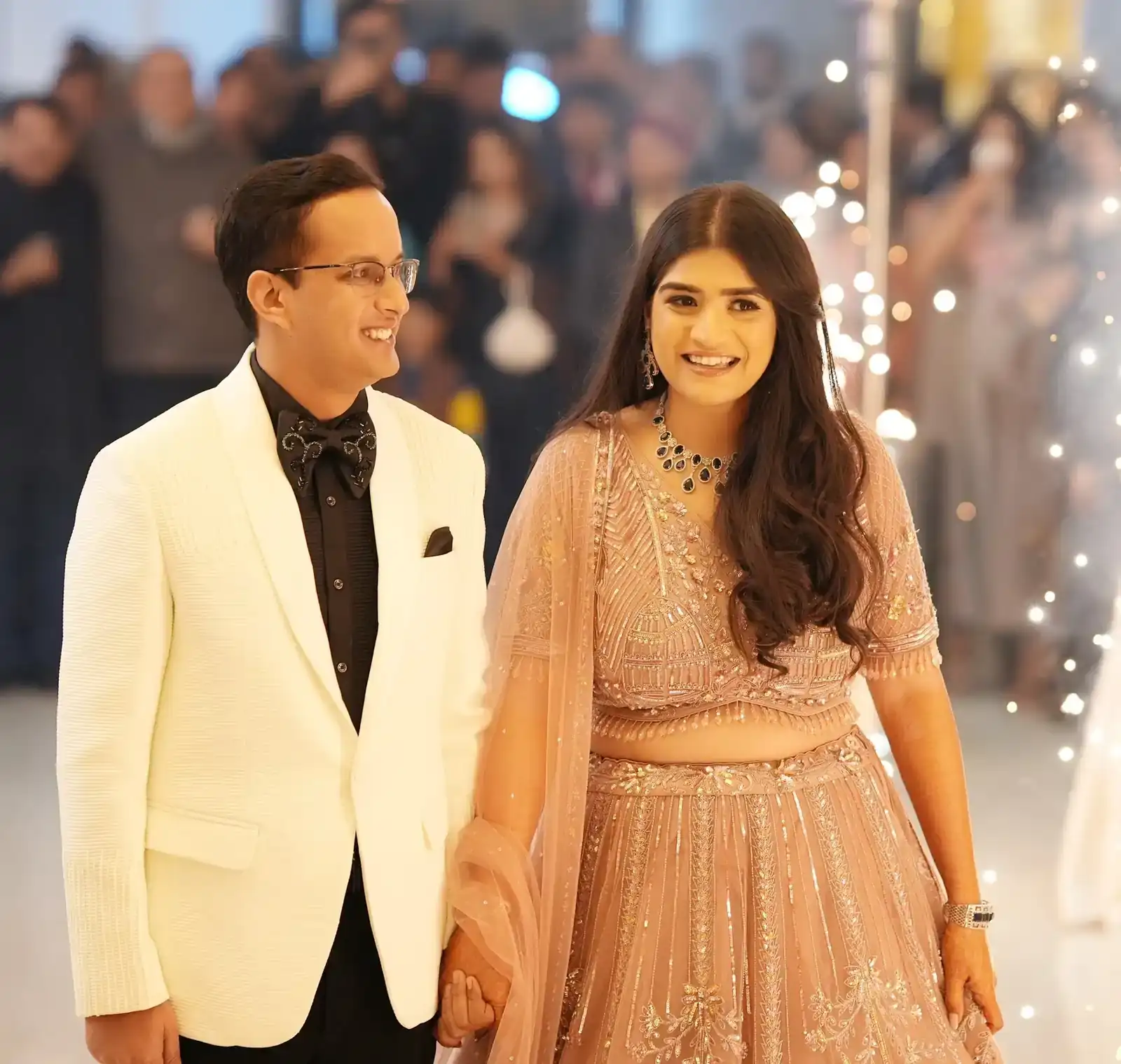 Engagement photoshoot of couple posing in a scenic outdoor location