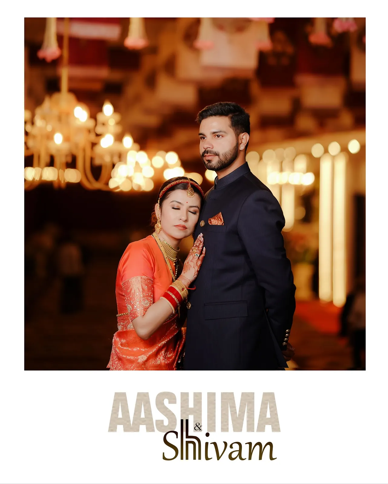 Bride resting on groom during a romantic Indian wedding photoshoot