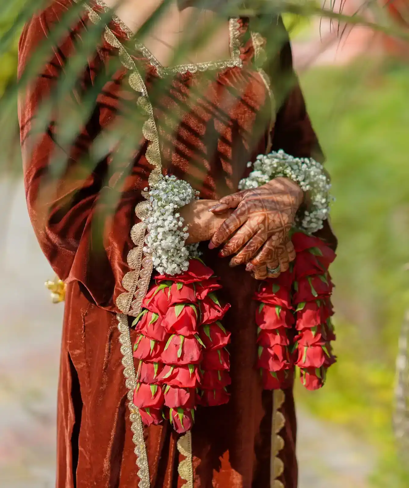 Bride and groom captured in a traditional wedding portrait
