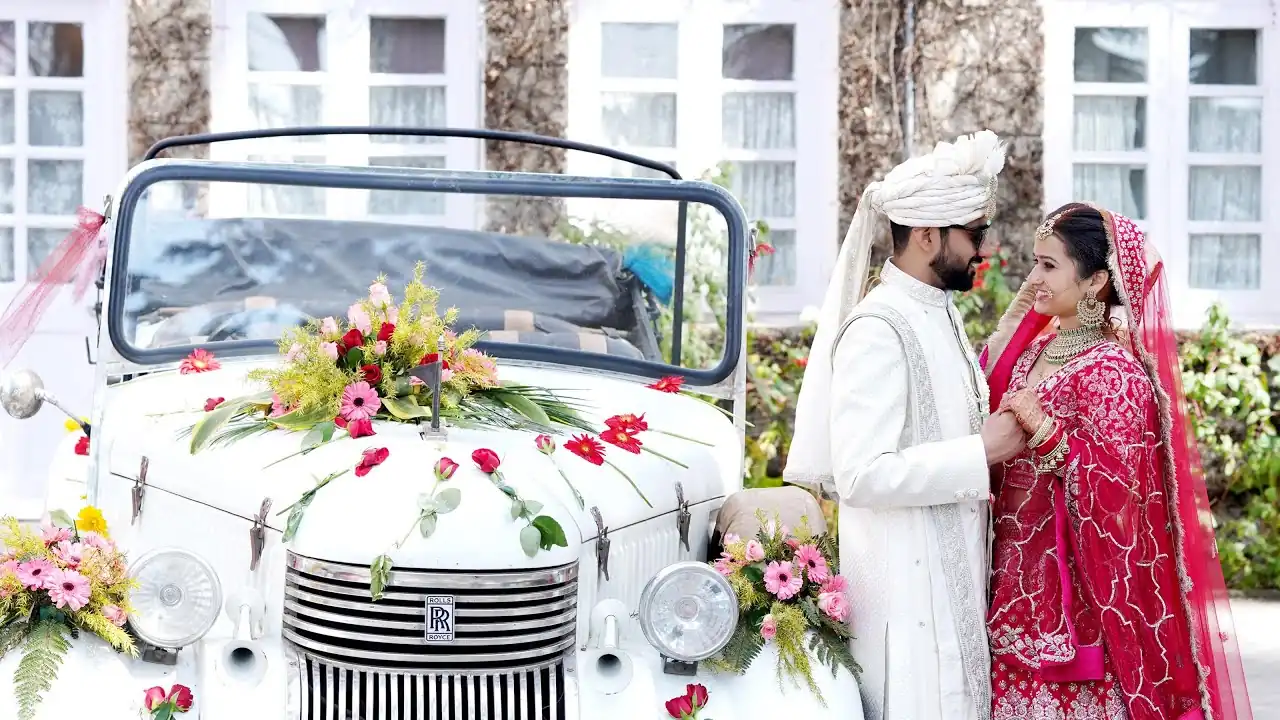 YouTube thumbnail showing a romantic cinematic couple moment