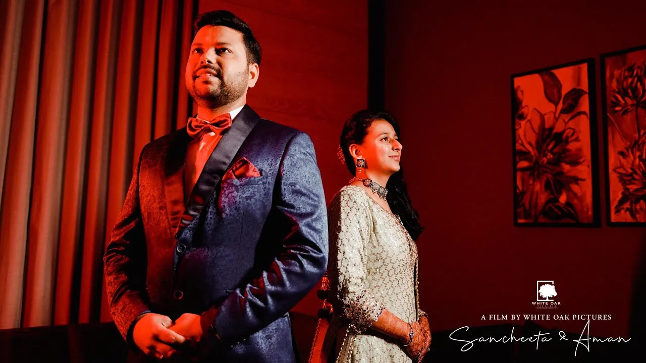 YouTube video thumbnail showing a cinematic wedding or event scene